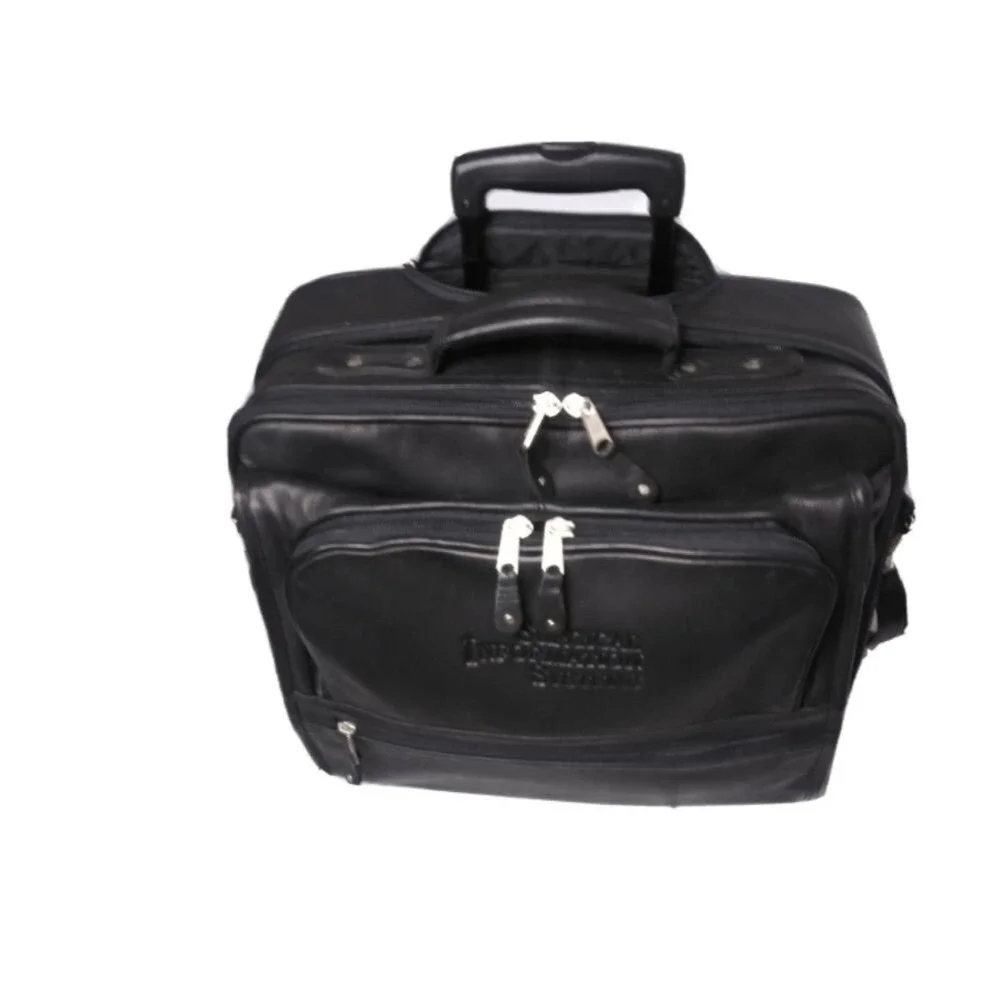Canyon Outback Leather Rolling Laptop Briefcase Carry On~Surgical Info Sys. Logo